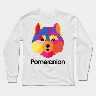 Pomeranian Pop Art Dog Owner Vintage Funny Retro Long Sleeve T-Shirt